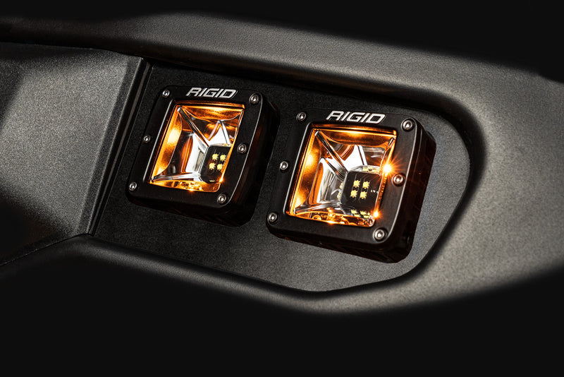 SPV Parts 2022 UP Ford Bronco - Rigid Radiance/Scene Capable Bumper Fog Light Kit w/amber backlight - Including Brackets/Harness