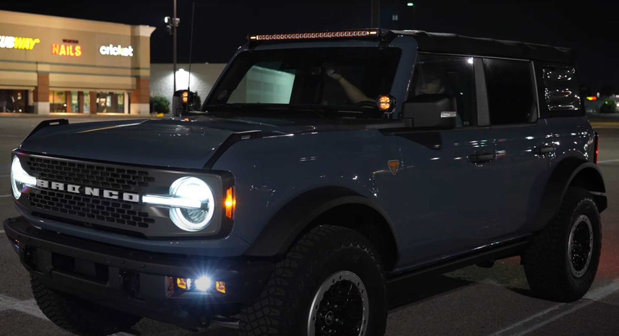 SPV Parts 2021+ Ford Bronco Roofline Mount Kit w/ 40" Rigid Radiance+ SR (With RGBW Backlight) Light Bar & Hidden Harness