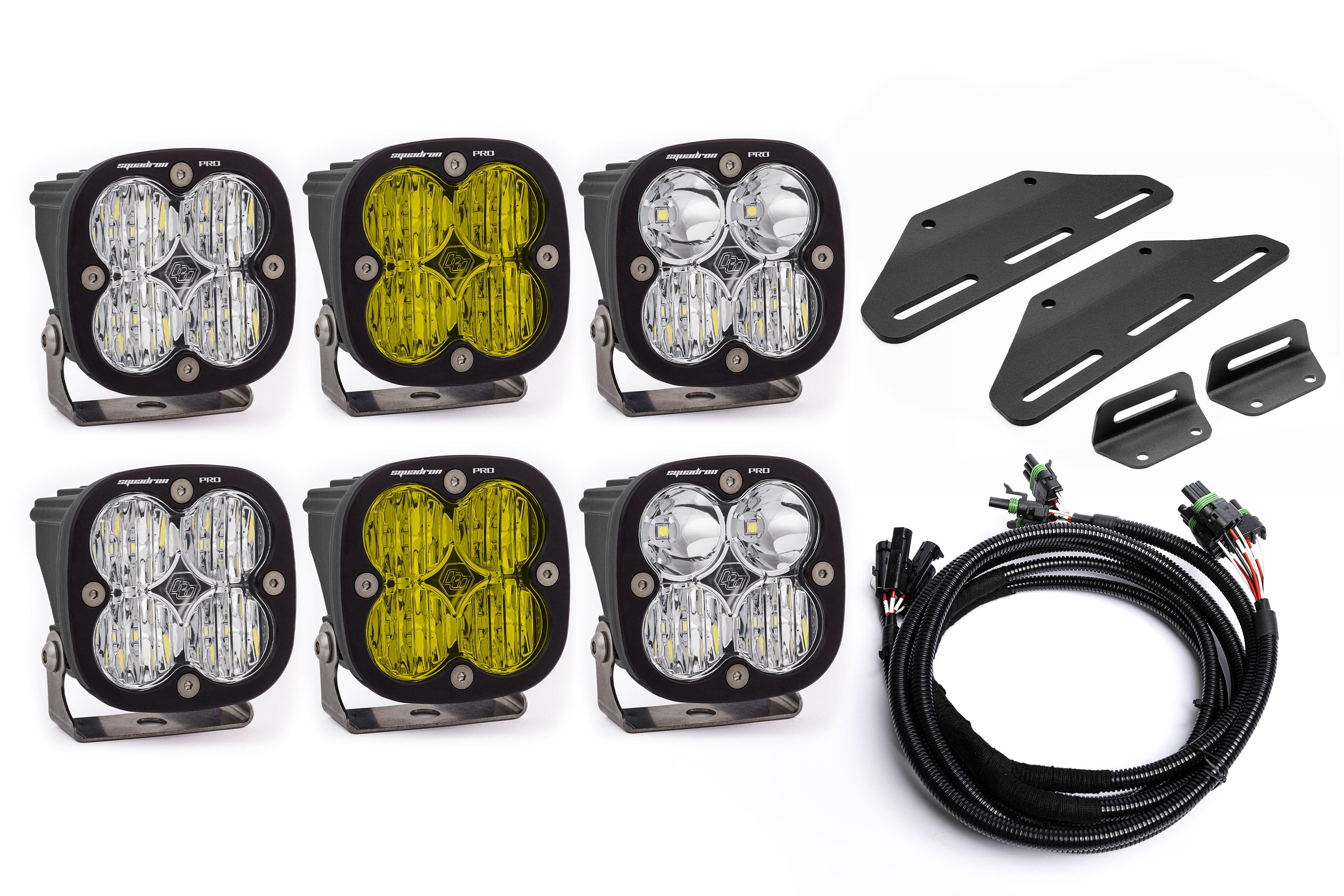 SPV Parts 2024 Raptor MODULAR BUMPER - Baja Designs Sport & PRO Triple POST MOUNT Light Kit