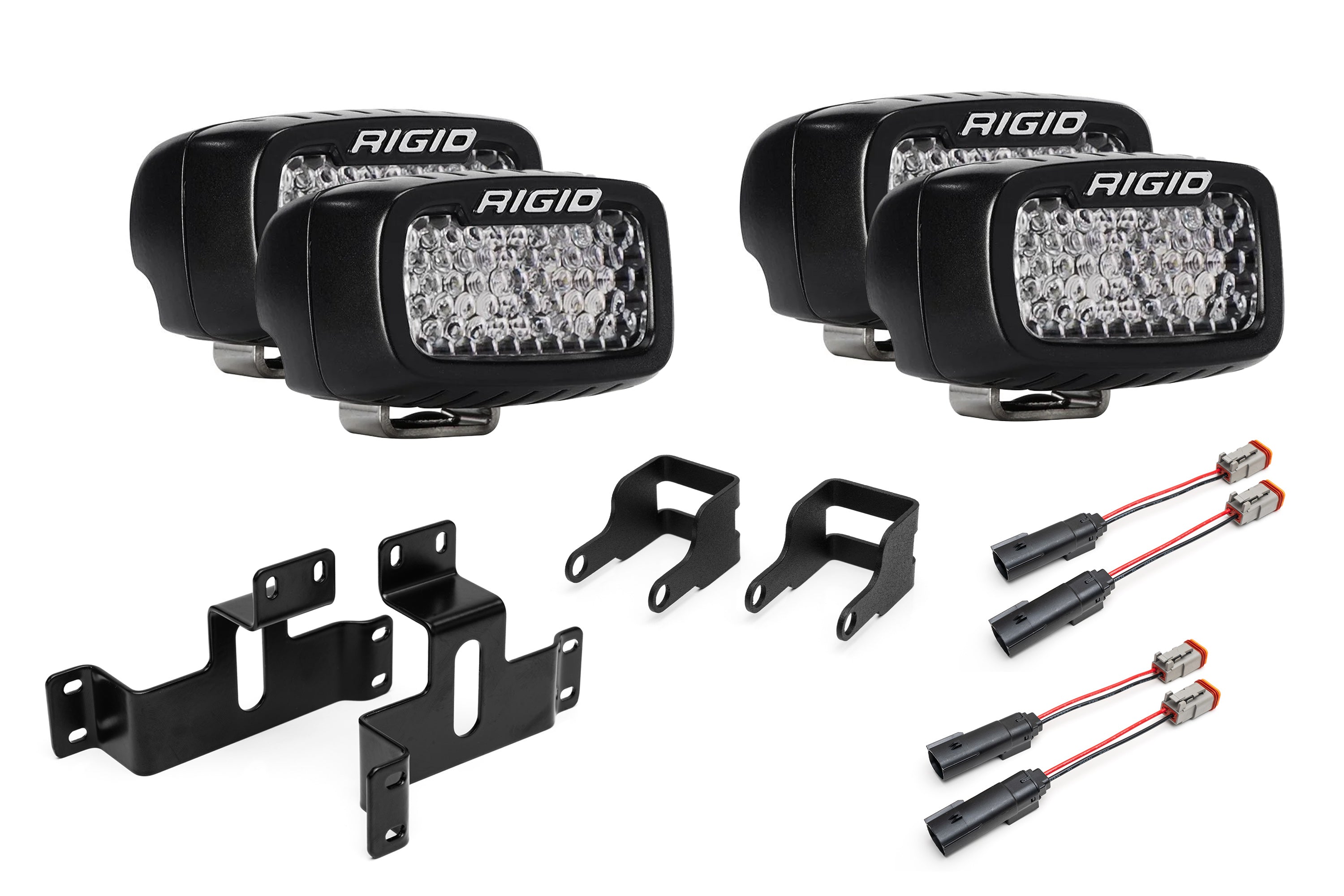 SPV Parts 2021-2025 Ford F-150 Raptor & Bronco Raptor OEM Fog Light Upgrade Kit with Brackets & Rigid SR-M Direct Replacement Lights