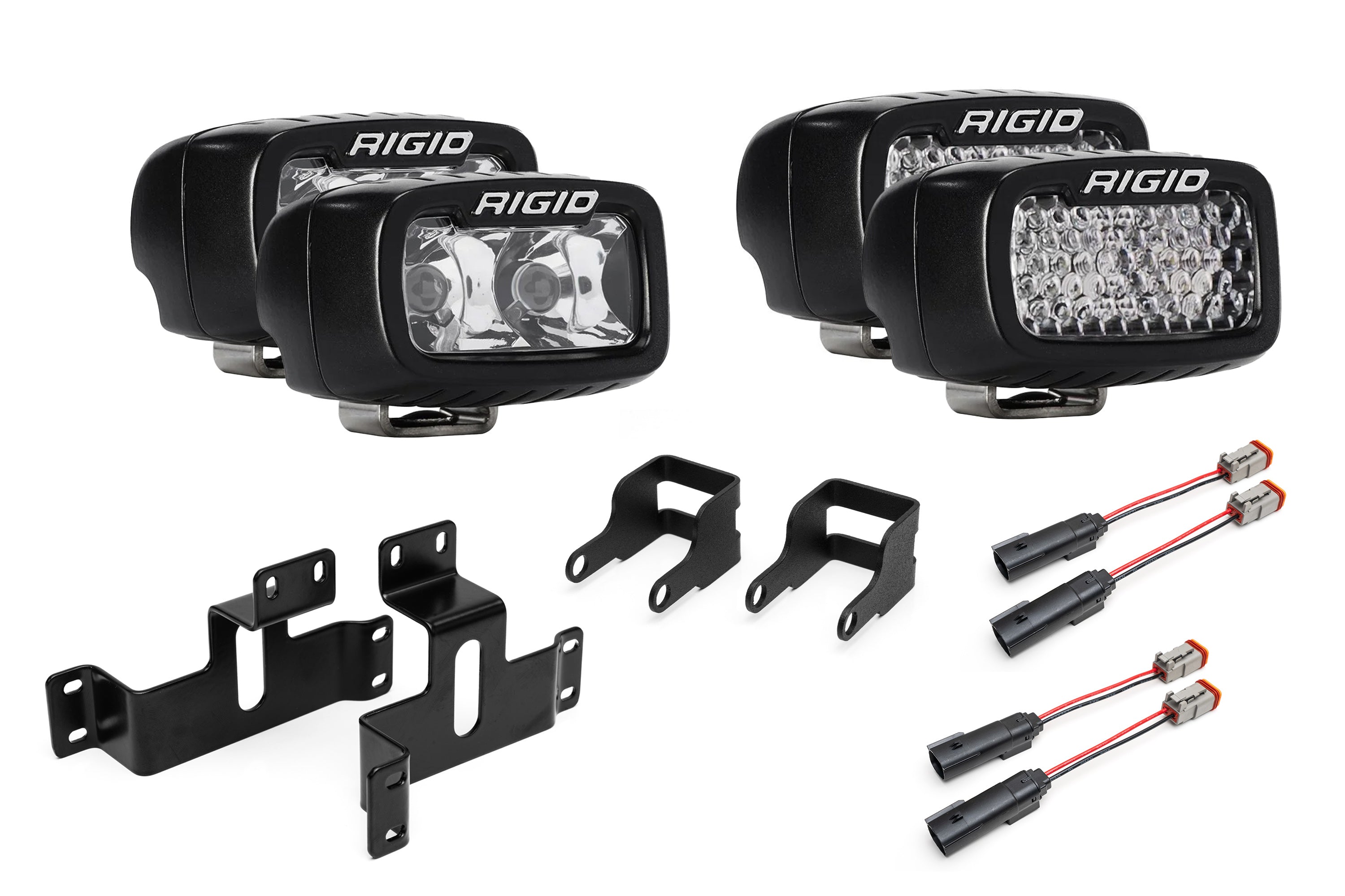 SPV Parts 2021-2025 Ford F-150 Raptor & Bronco Raptor OEM Fog Light Upgrade Kit with Brackets & Rigid SR-M Direct Replacement Lights