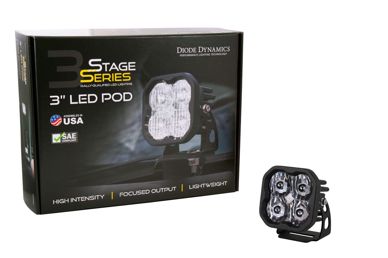 Stage Series 3" SAE/DOT White Sport LED Pod (one)