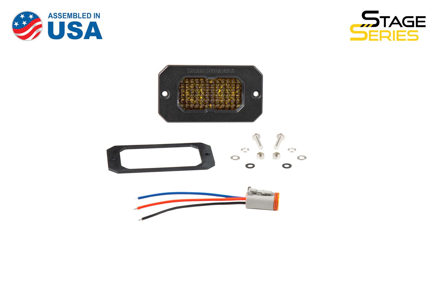 Stage Series 2" SAE Yellow Sport Flush Mount LED Pod (one)