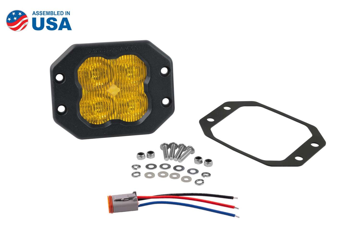 SS3 SAE Yellow Sport Flush Mount LED Pod (one)