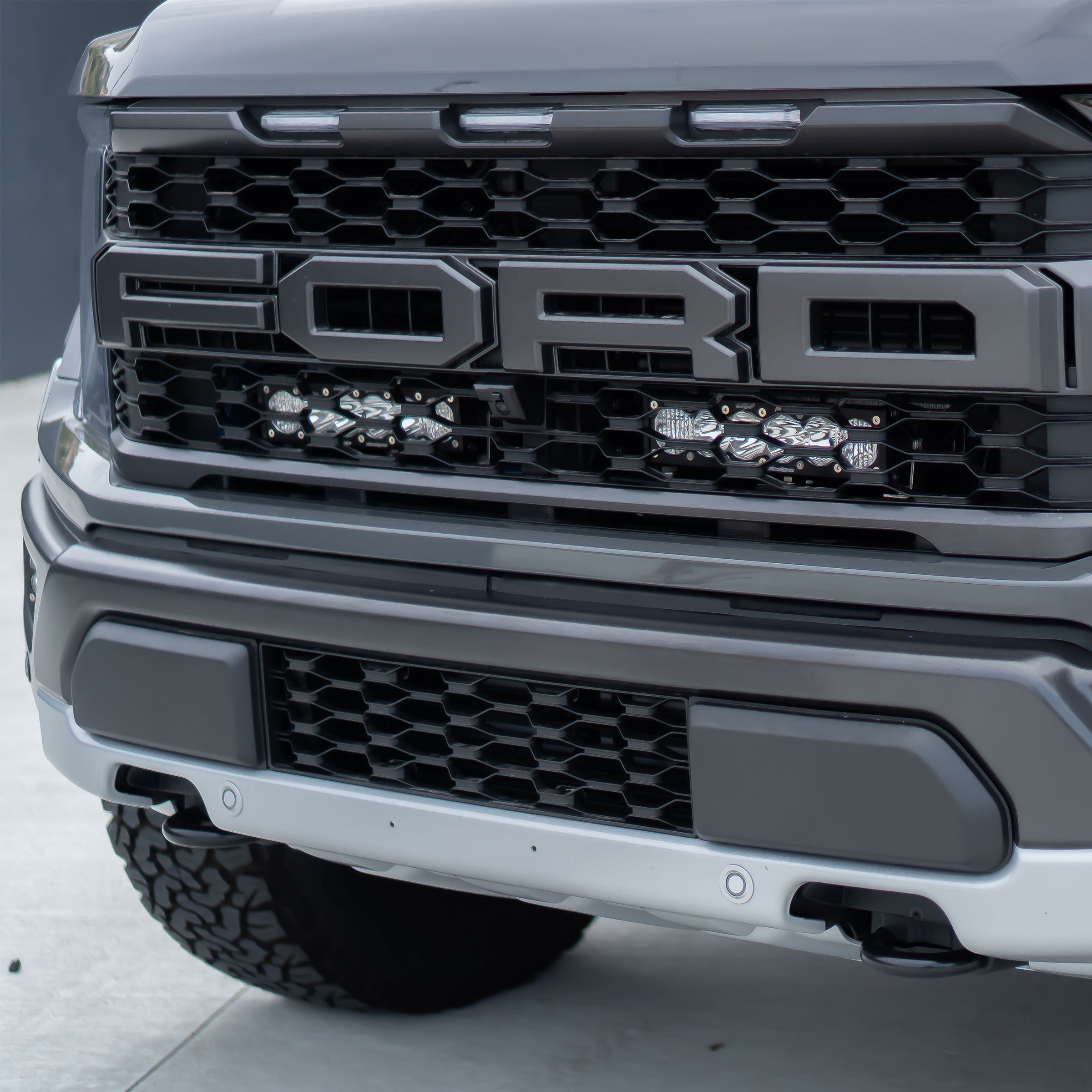 SPV Customizable - Baja Designs LASER & Hybrid OnX6+ 10 Inch Dual Behind Grille Light Kit fits 21-On Ford Raptor