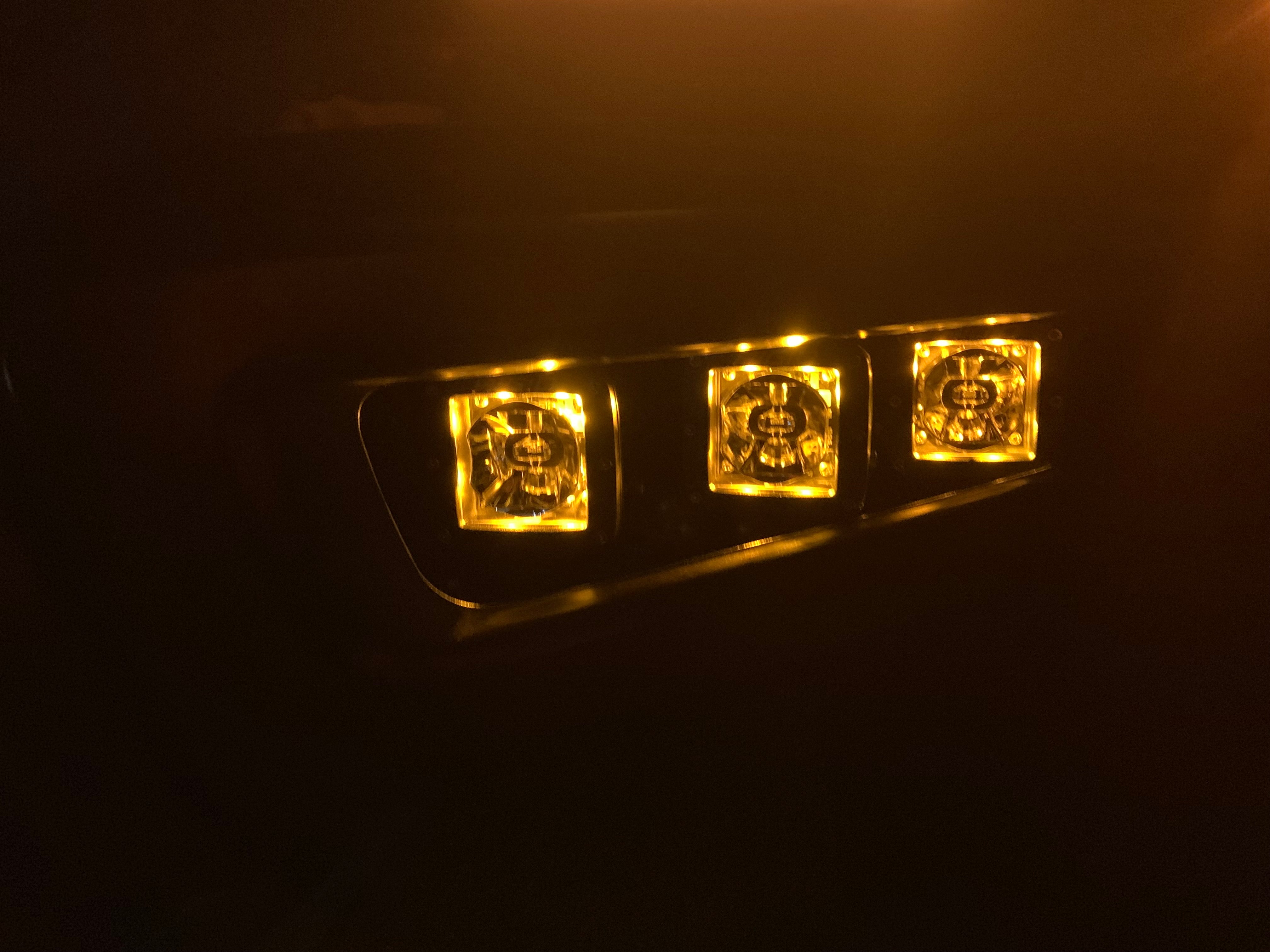 Special Buy - 2017-2020 Ford F-150 Raptor - Rigid Radiance Fog Amber LED Triple Fog Light Kit With Brackets/Harness (20204)
