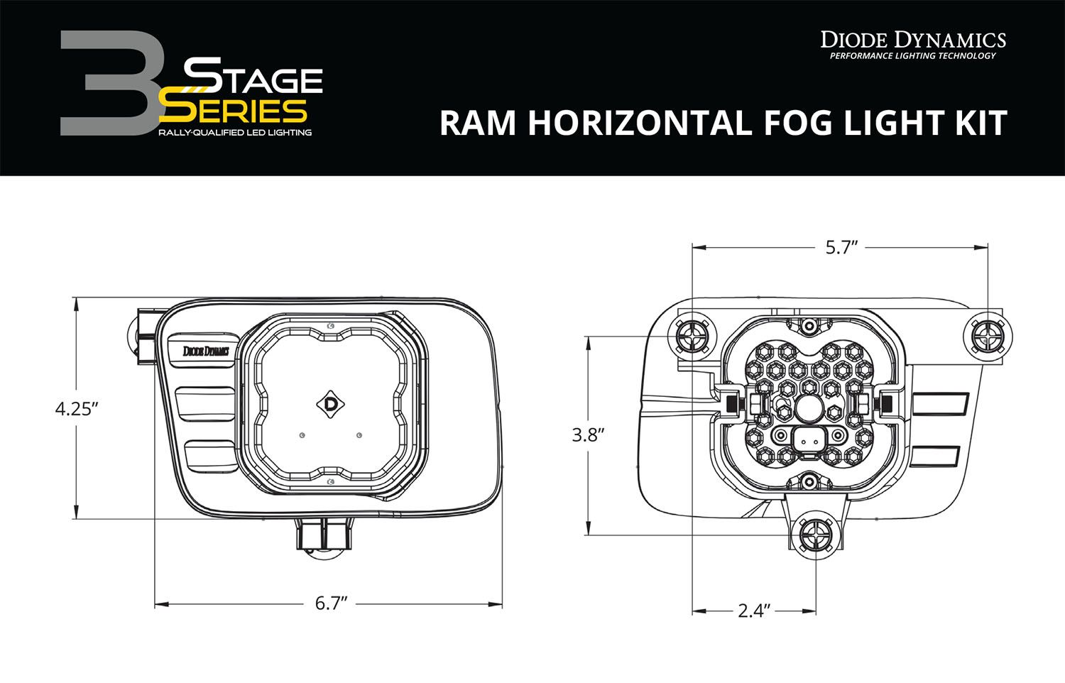 SS3 LED Fog Light Kit For 2009-2012 Ram 1500
