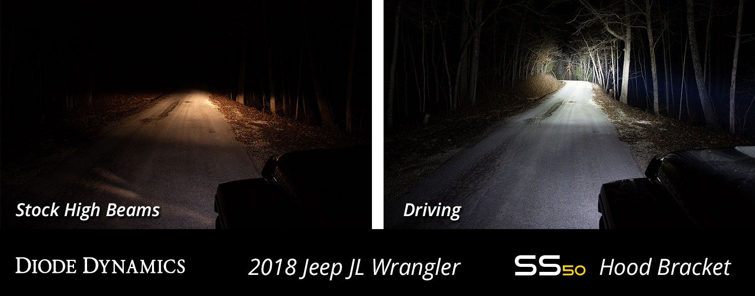2018-2023 Jeep JL Wrangler Hood LED Lightbar Kit