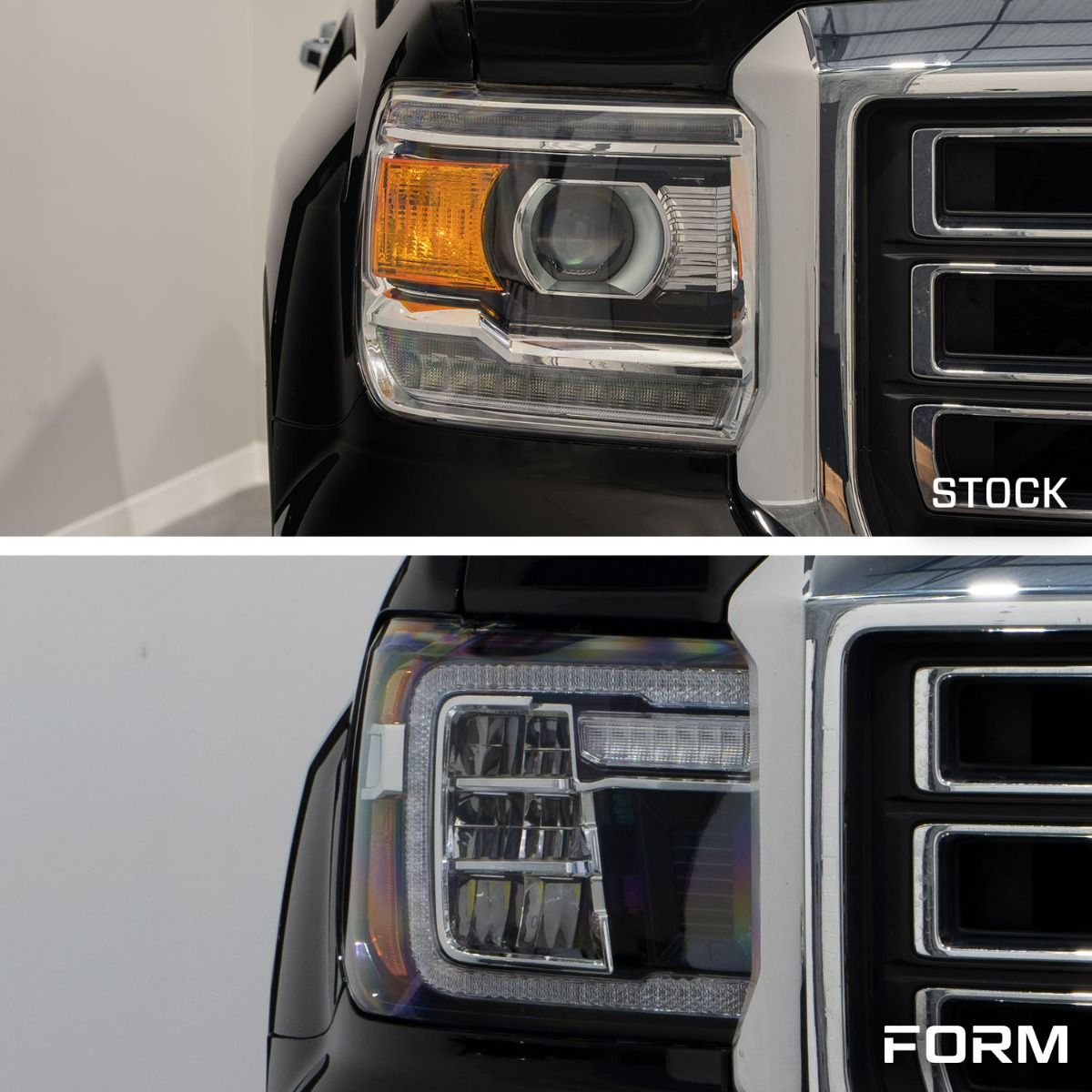 14-18 GMC Sierra 1500 and 15-19 GMC Sierra 2500/3500 LED Reflector Headlights Pair Form Lighting - FL0011