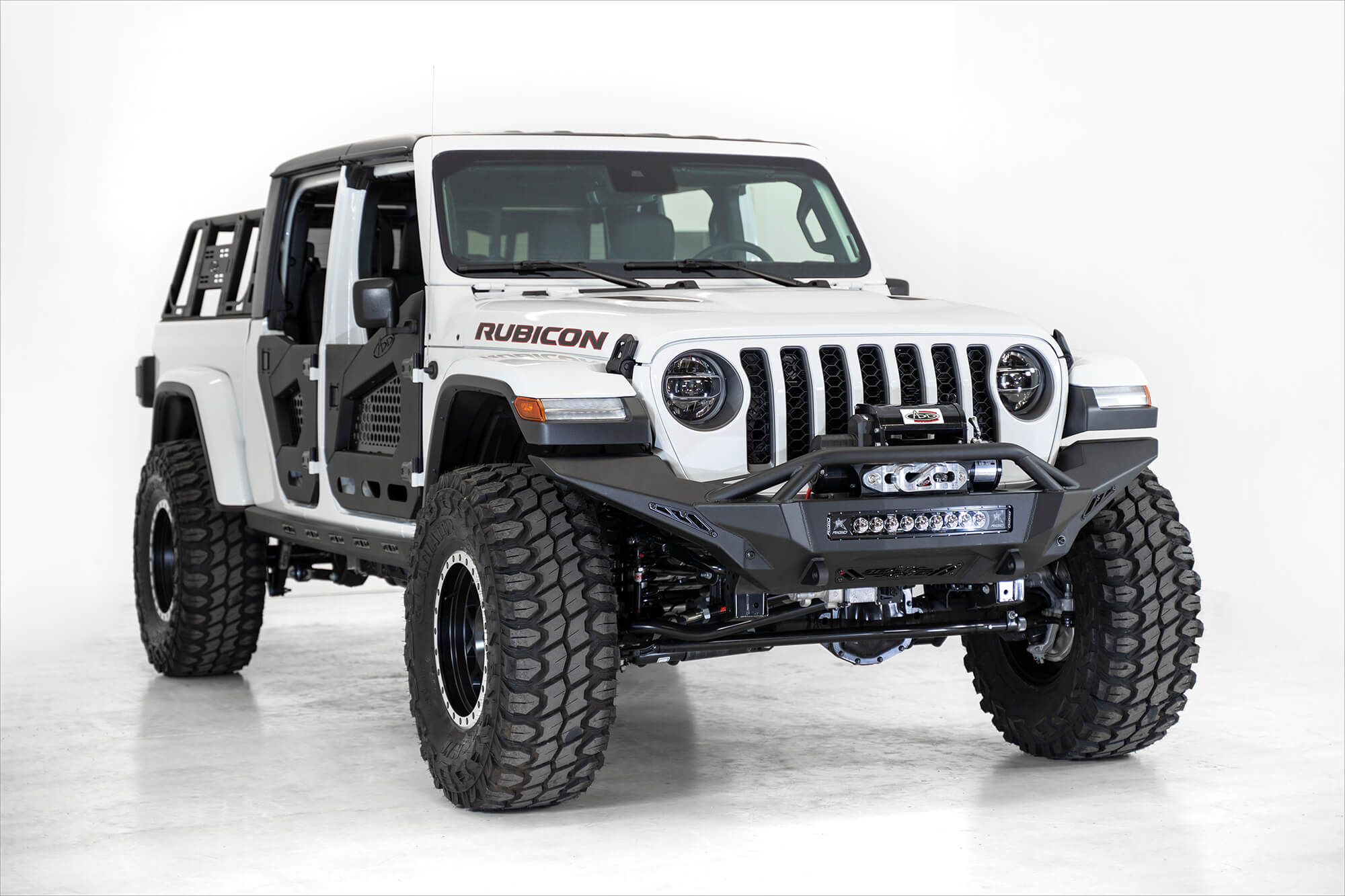 Addictive Desert Designs 2018-2021 Jeep JL/JT Rubicon/Mojave Stealth Fighter Full Length Front Winch Bumper w/ Top Hoop - F961692080103