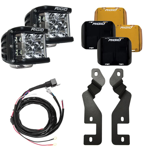 RIGID 2021 Ford Bronco Sport A-Pillar LED Light Mount Kit, Includes D-SS Series Side Shooter Light Pods With Flood Optics - 46710