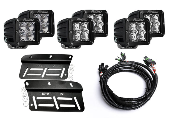 SPV Parts 2021-2023 Ford BRONCO Rigid Industries D-Series PRO Triple Fog Light KIT (Modular Bumper, INCLUDING RAPTOR)