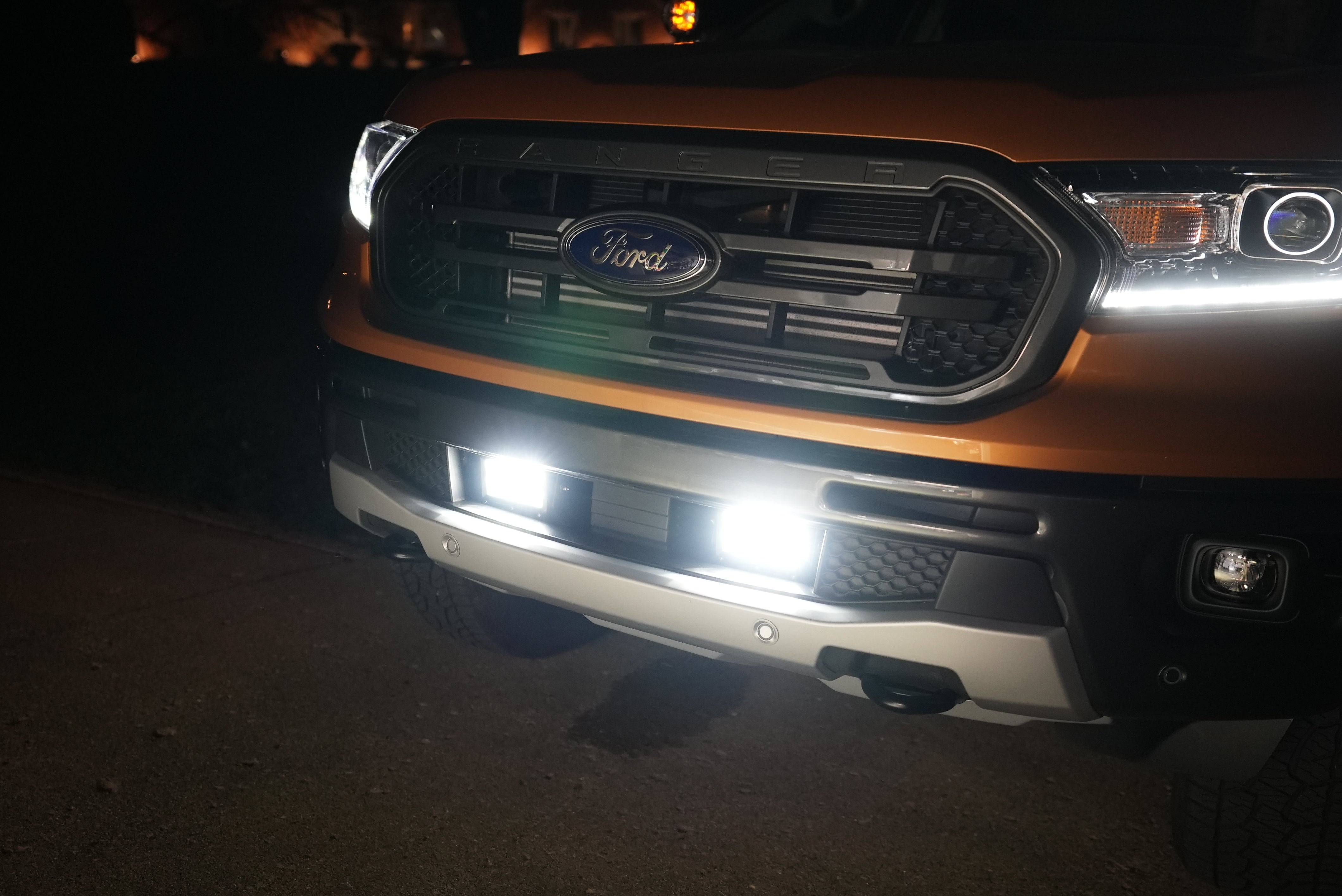 SPV Parts 2019-2022 Ford Ranger Lower Bumper Grille Light Kit Rigid Pro E4-Series With No Drill Mounts