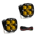 (New 2023) Baja Designs Squadron SAE LED Auxiliary Light Pod Pair - Universal (Amber or Clear)