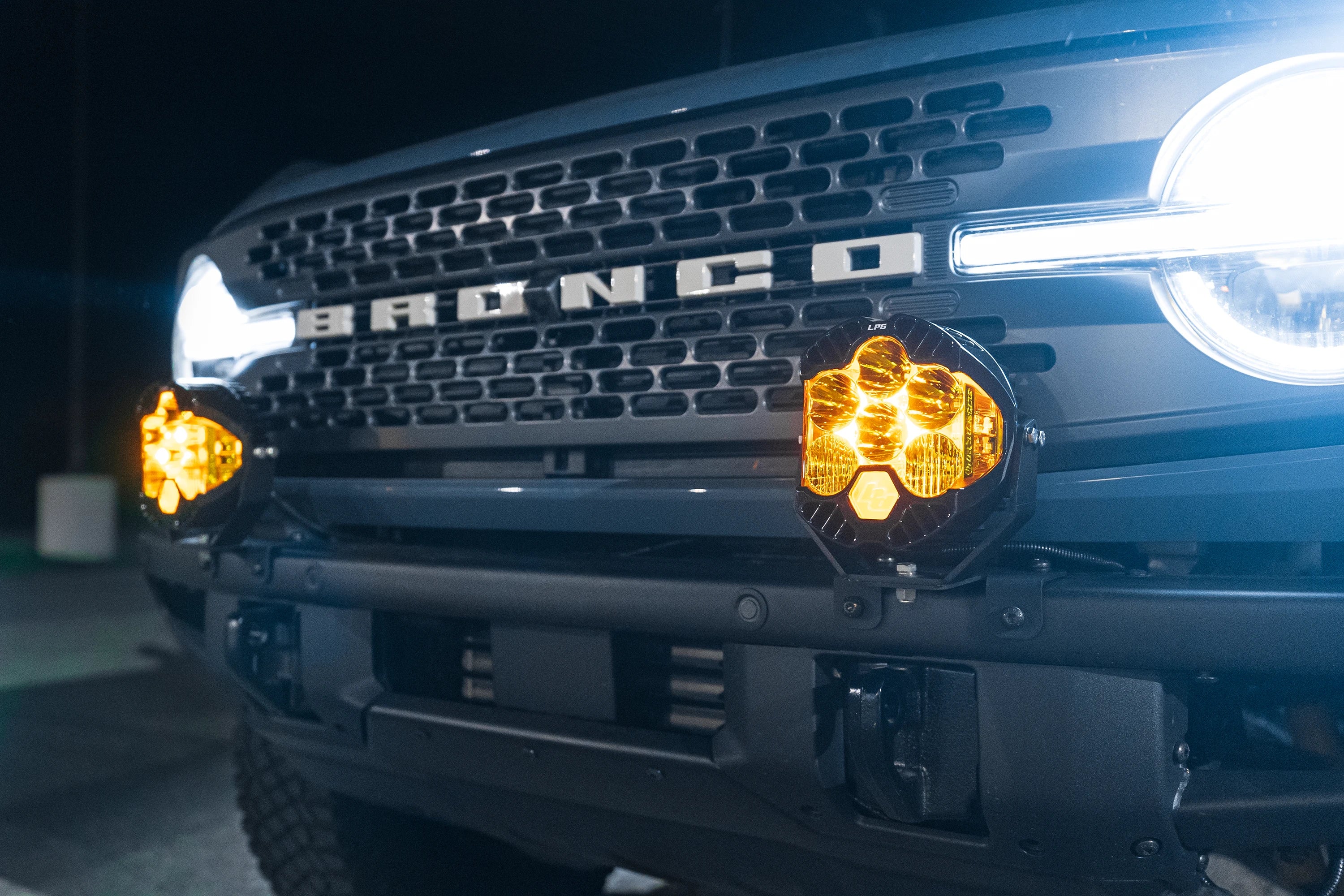SPV Parts 2021+ Ford Bronco Modular Bumper Light / Light Bar Mounts for 30" Light Bars or 2 Lights