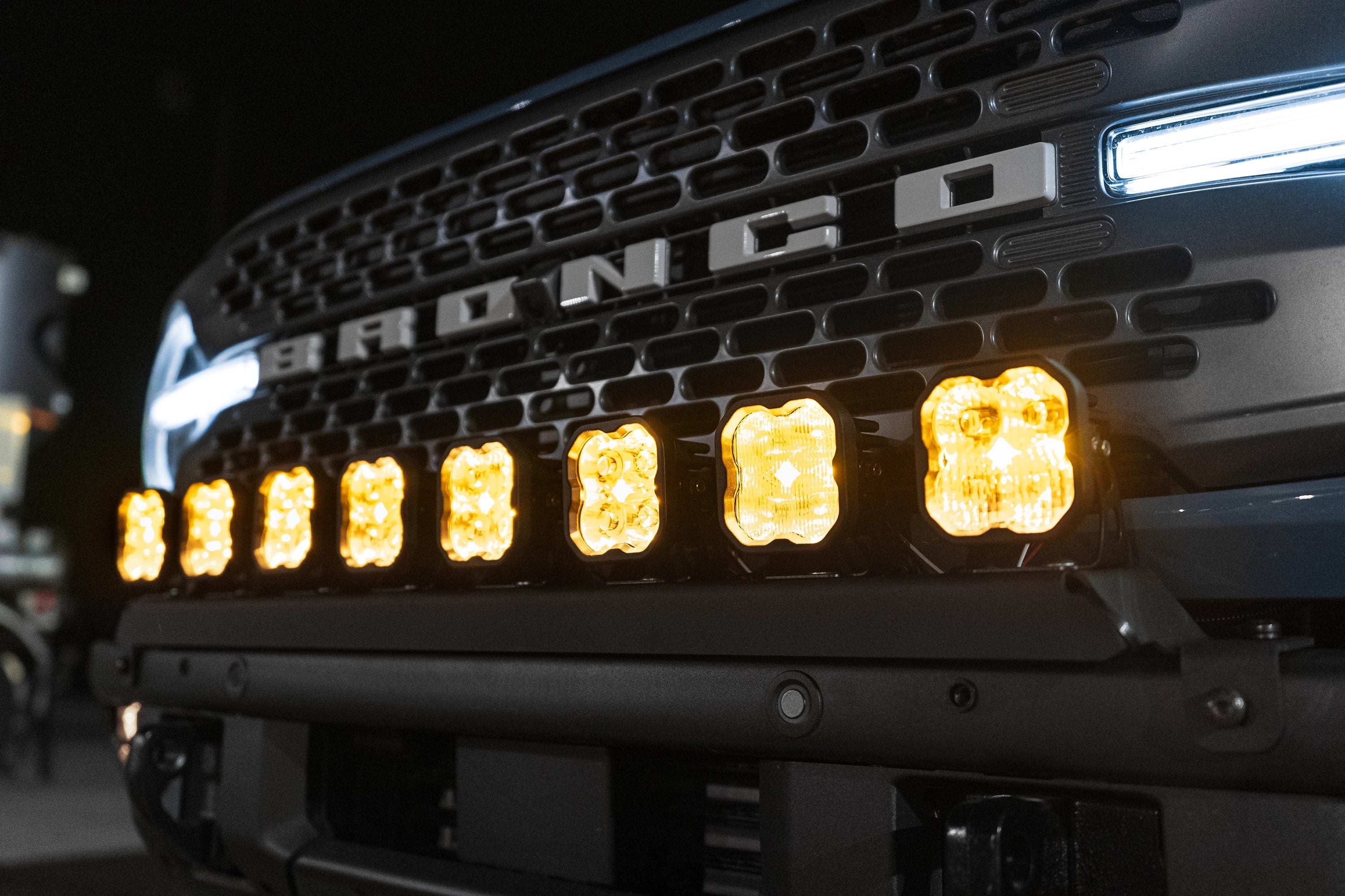 SPV Parts 2021+ Ford Bronco Modular Bumper Universal Slotted Cross Mount (Short/Between Bull Bar) (Fits MANY lights)