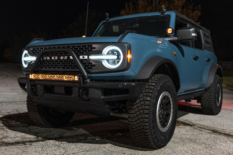SPV Parts 2021+ Ford Bronco Modular Bumper Light / Light Bar KIT with 30" Light Bar (Works WITH Ford Brush Bar)