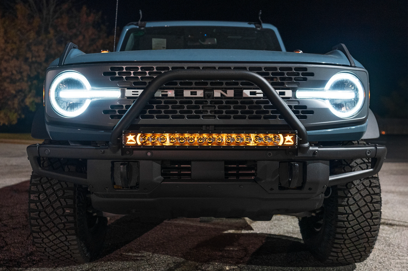 SPV Parts 2021+ Ford Bronco Modular Bumper Light / Light Bar KIT with 30" Light Bar (Works WITH Ford Brush Bar)