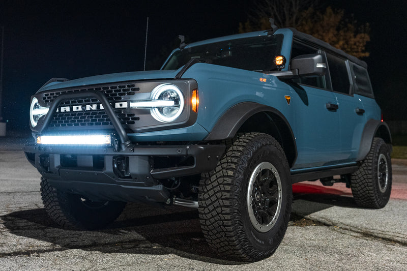 SPV Parts 2021+ Ford Bronco Modular Bumper Light / Light Bar Mounts for 30" Light Bars (Works WITH Ford Brush Bar)