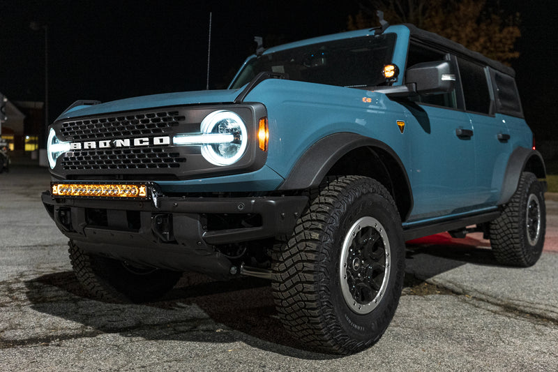 SPV Parts 2021+ Ford Bronco Modular Bumper Light / Light Bar KIT with 30" Light Bar (Works WITH Ford Brush Bar)