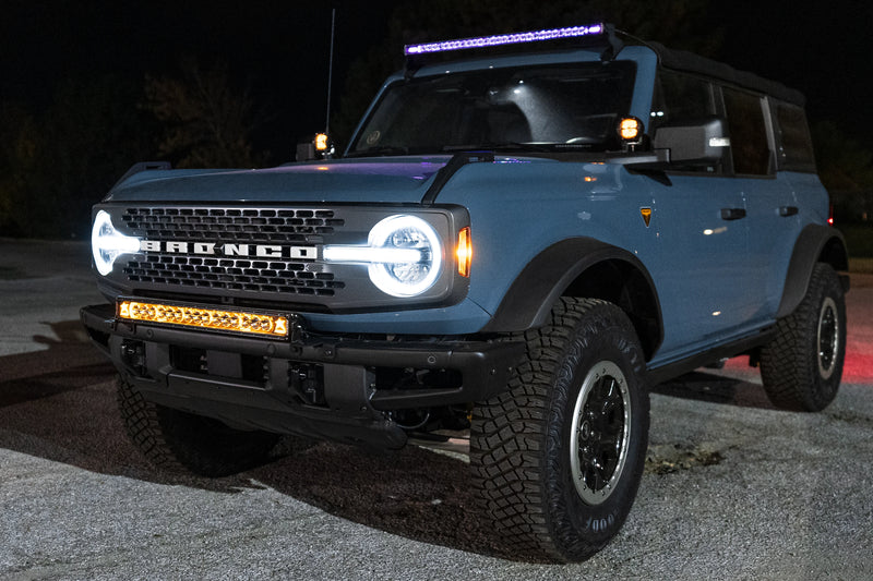 SPV Parts 2021+ Ford Bronco Modular Bumper Light / Light Bar KIT with 30" Light Bar (Works WITH Ford Brush Bar)