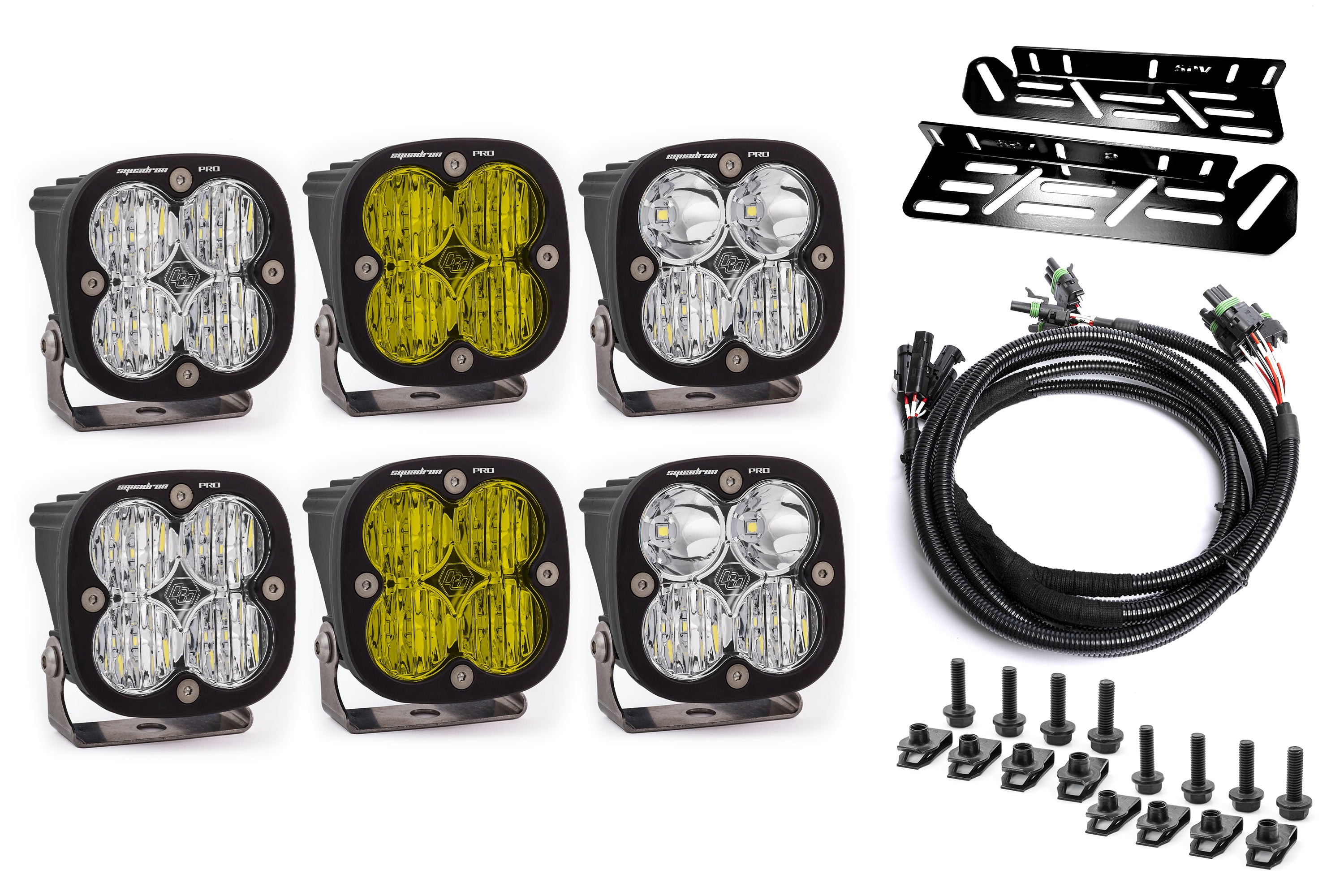 SPV Parts 2021-2024 Ford Raptor Baja Designs Sport & PRO Triple Fog Light Kit (With Brackets)