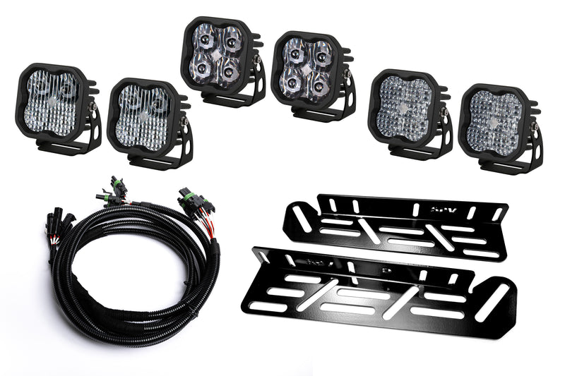 SPV Parts 2021-2023 Ford Raptor Diode Dynamics Sport & PRO Triple Fog Light Kit (With Brackets & Harness)