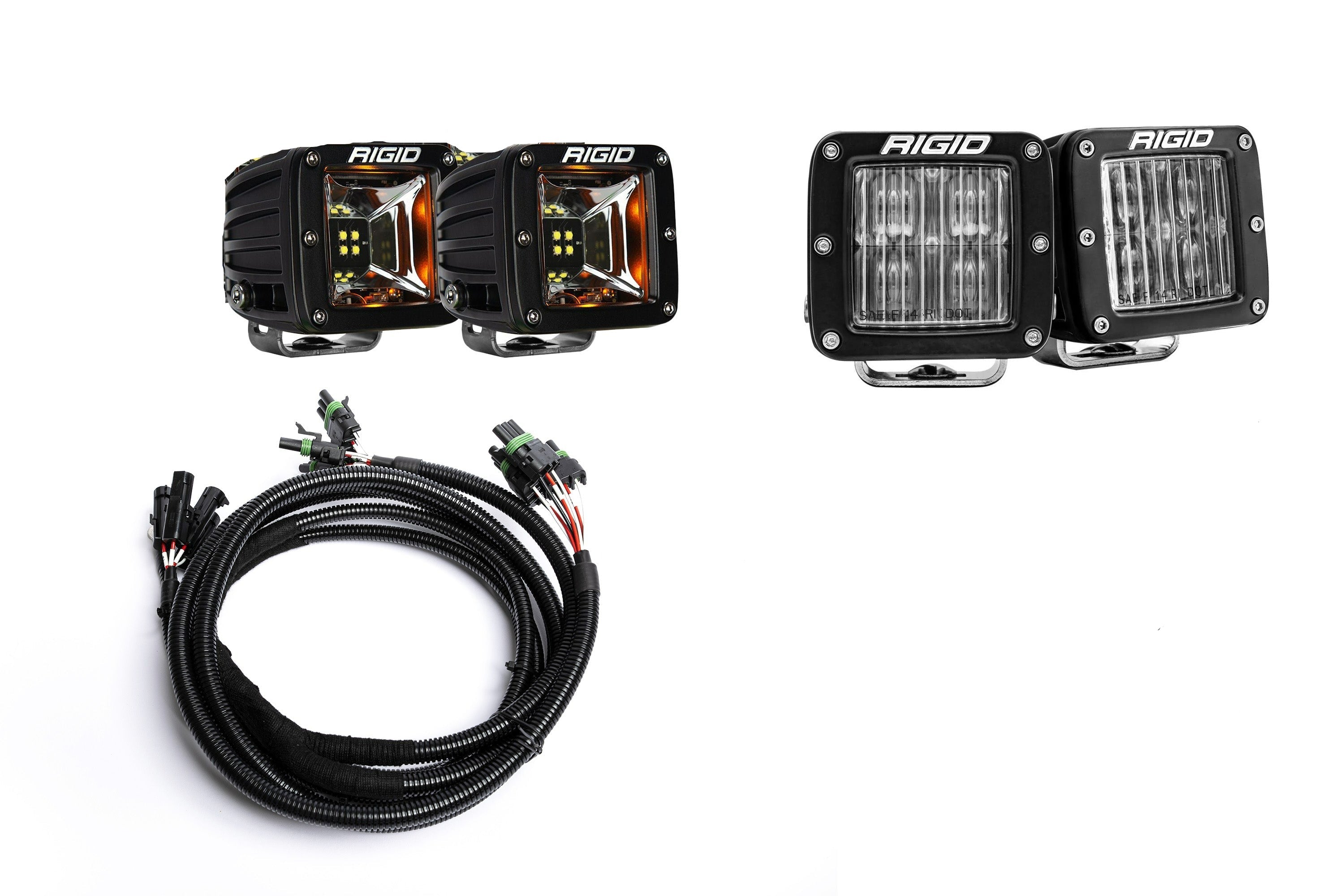 SPV Parts 2021-2023 F-150/Tremor - Rigid Radiance/Scene Fog Light Kit w/amber backlight - Including Brackets/Harness