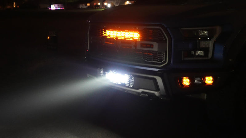 SPV Parts 2021-2022 Ford F-150 Raptor 12'' LOWER Grille w/Diode Dynamics Light Bar Kit (Behind Grille)