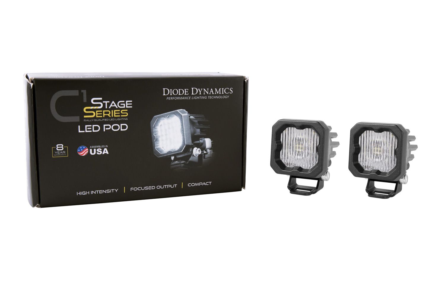 Diode Dynamics Stage Series C1 SSC1 White SAE/DOT Fog Standard LED Pod (pair)