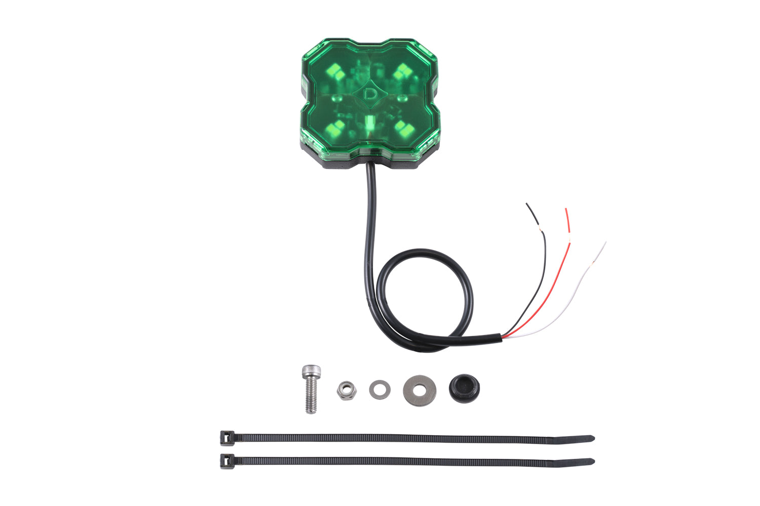 Diode Dynamics Stage Series Single-Color LED Rock Light, Green Hookup (one) - DD7432