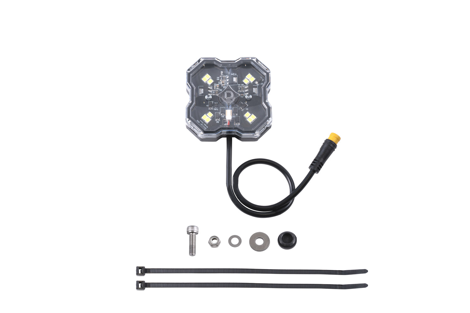 Diode Dynamics Stage Series Single-Color LED Rock Light, White Clear M8 (one) - DD7434
