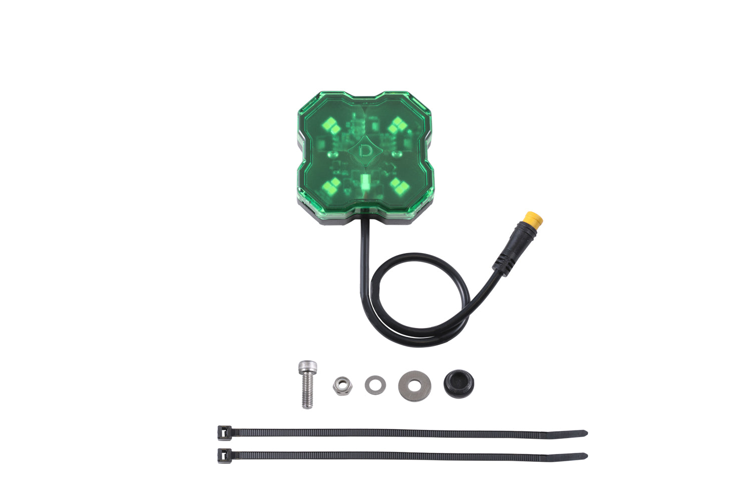Diode Dynamics Stage Series Single-Color LED Rock Light, Green M8 (one) - DD7438