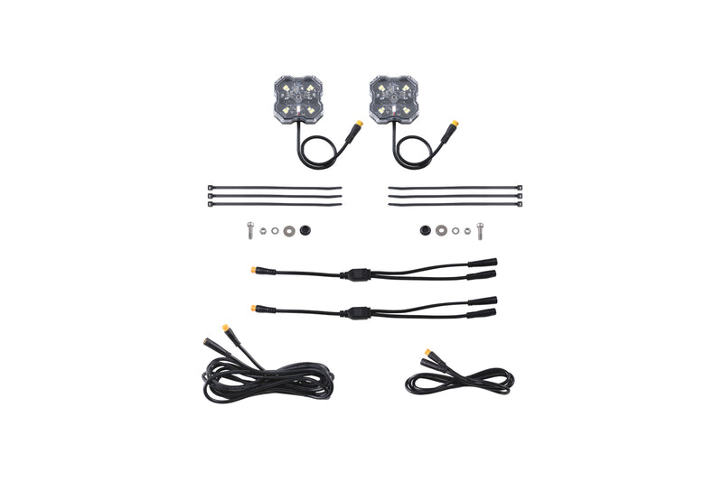 Diode Dynamics Stage Series Single-Color LED Rock Light, White Clear M8 (2-pack) - DD7455