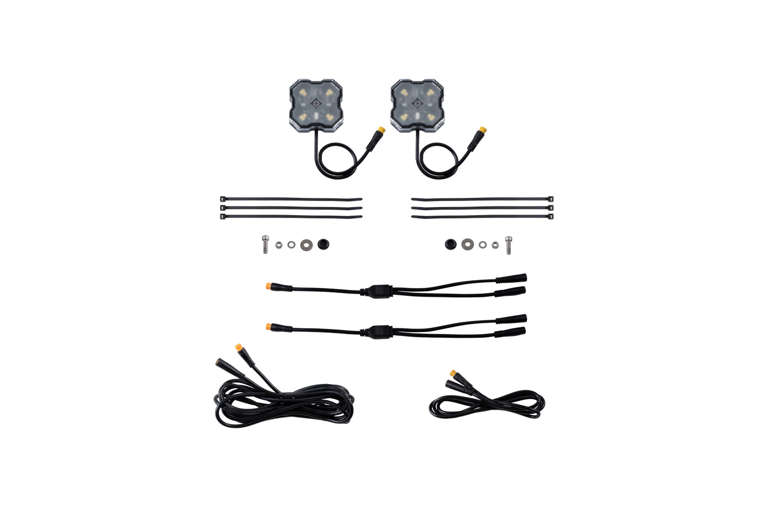 Diode Dynamics Stage Series Single-Color LED Rock Light, White Diffused M8 (2-pack) - DD7456