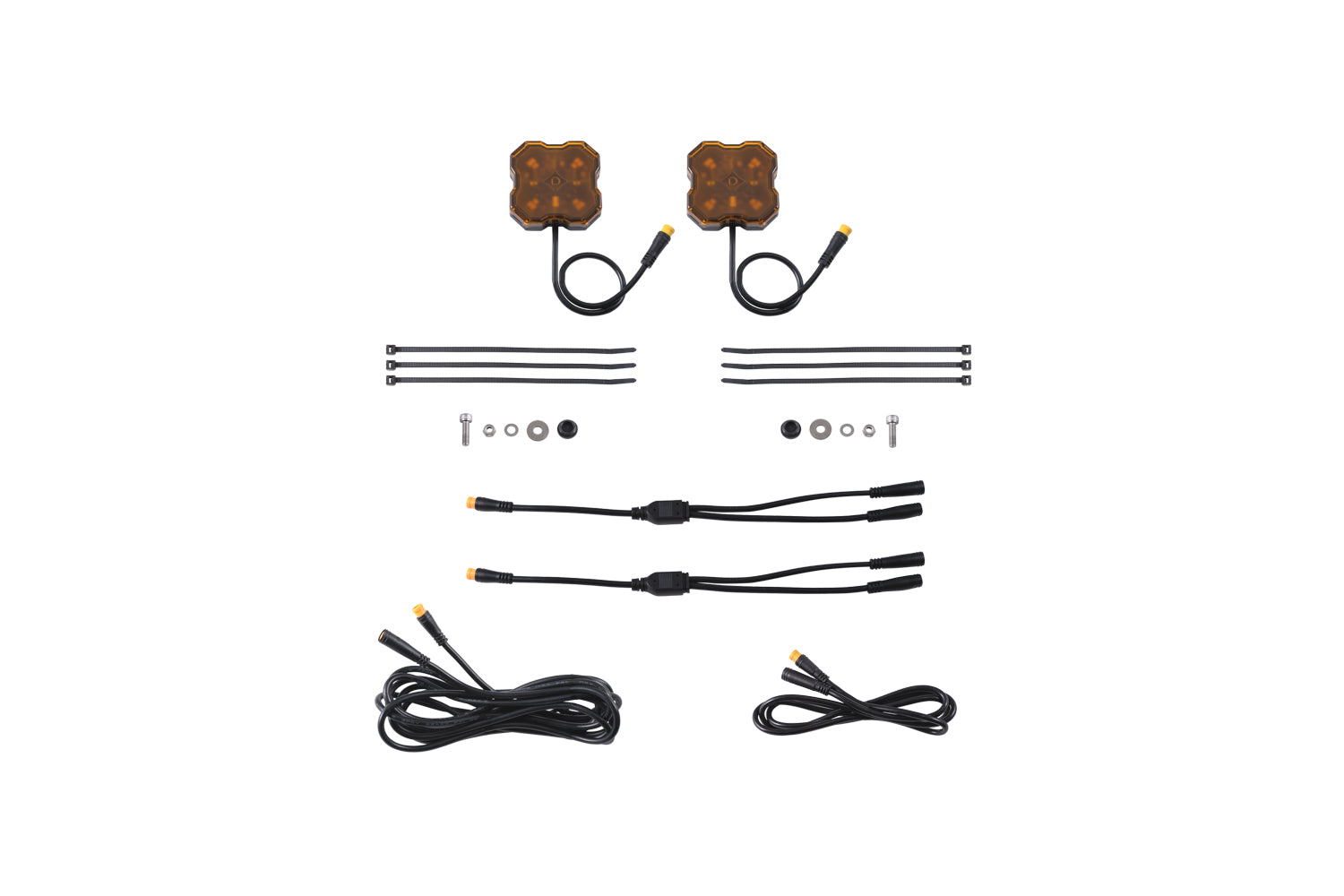 Diode Dynamics Stage Series Single-Color LED Rock Light, Amber M8 (2-pack) - DD7457