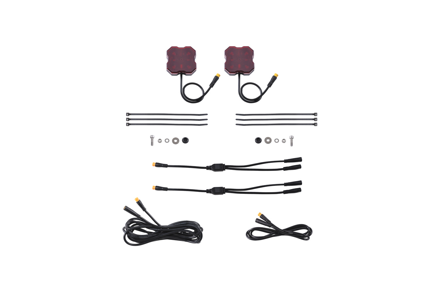 Diode Dynamics Stage Series Single-Color LED Rock Light, Red M8 (2-pack) - DD7458