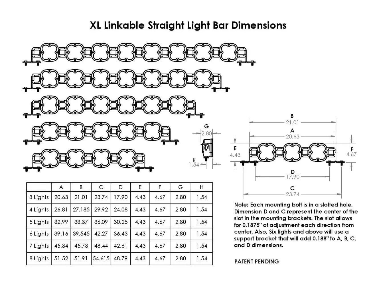 BAJA DESIGNS XL LINKABLE LED LIGHT BAR (Choose from 3-8)