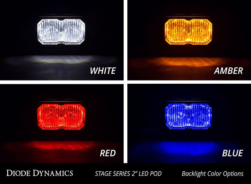 Diode Dynamics SSC2 Stage Series 2" SPORT White Standard LED Pod (pair) (BACKLIT)