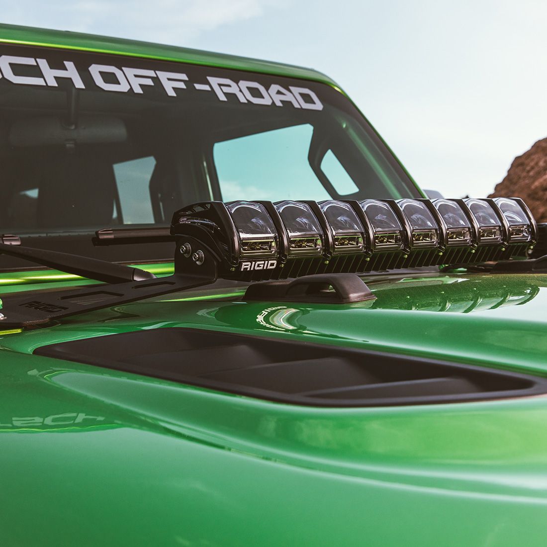 Rigid Industries 41665 Adapt Hood Mount - 2018 Jeep Wrangler JL Rigid Industries 41665 Adapt Hood Mount - 2018 Jeep Wrangler JL