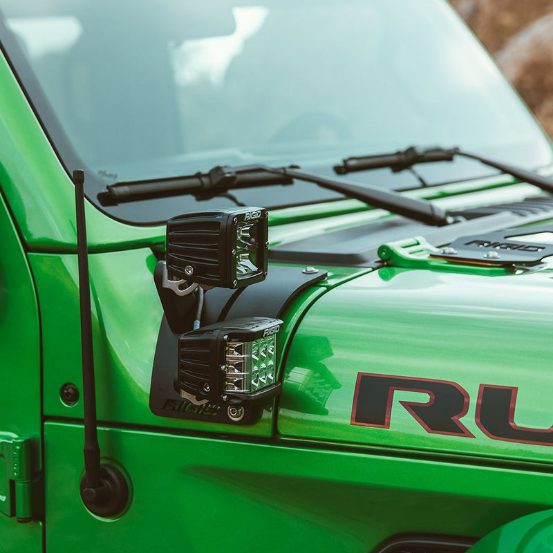 Rigid Industries 2018 Jeep Wrangler JL Cowl Mount Long/Tall Arms Standoff Pair Kit 41658